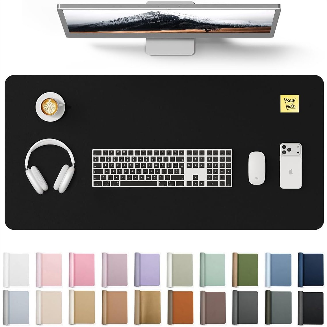 Desk Mat Leather - Large PU Leather Desk Pad Protector