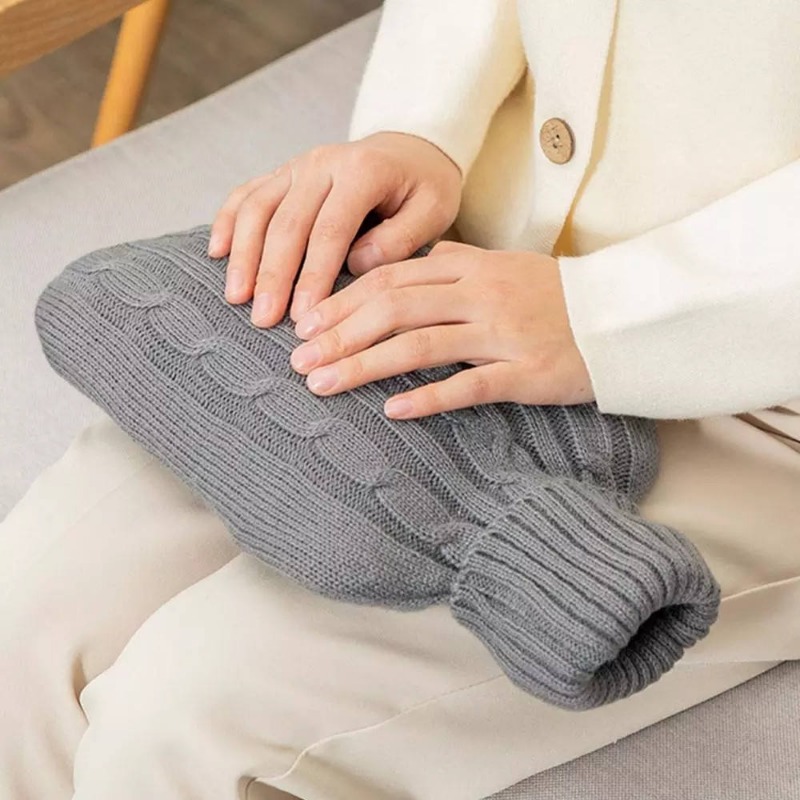 Home Office Cozy - 1pcsGray Hot Water Bottle Cover -