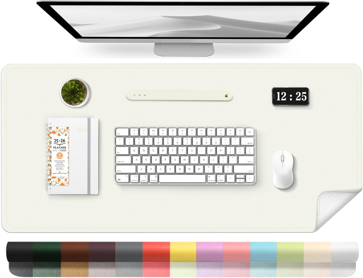 Desk Mat Leather - 39.4x17 Inch Leather Desk Pad Protector,