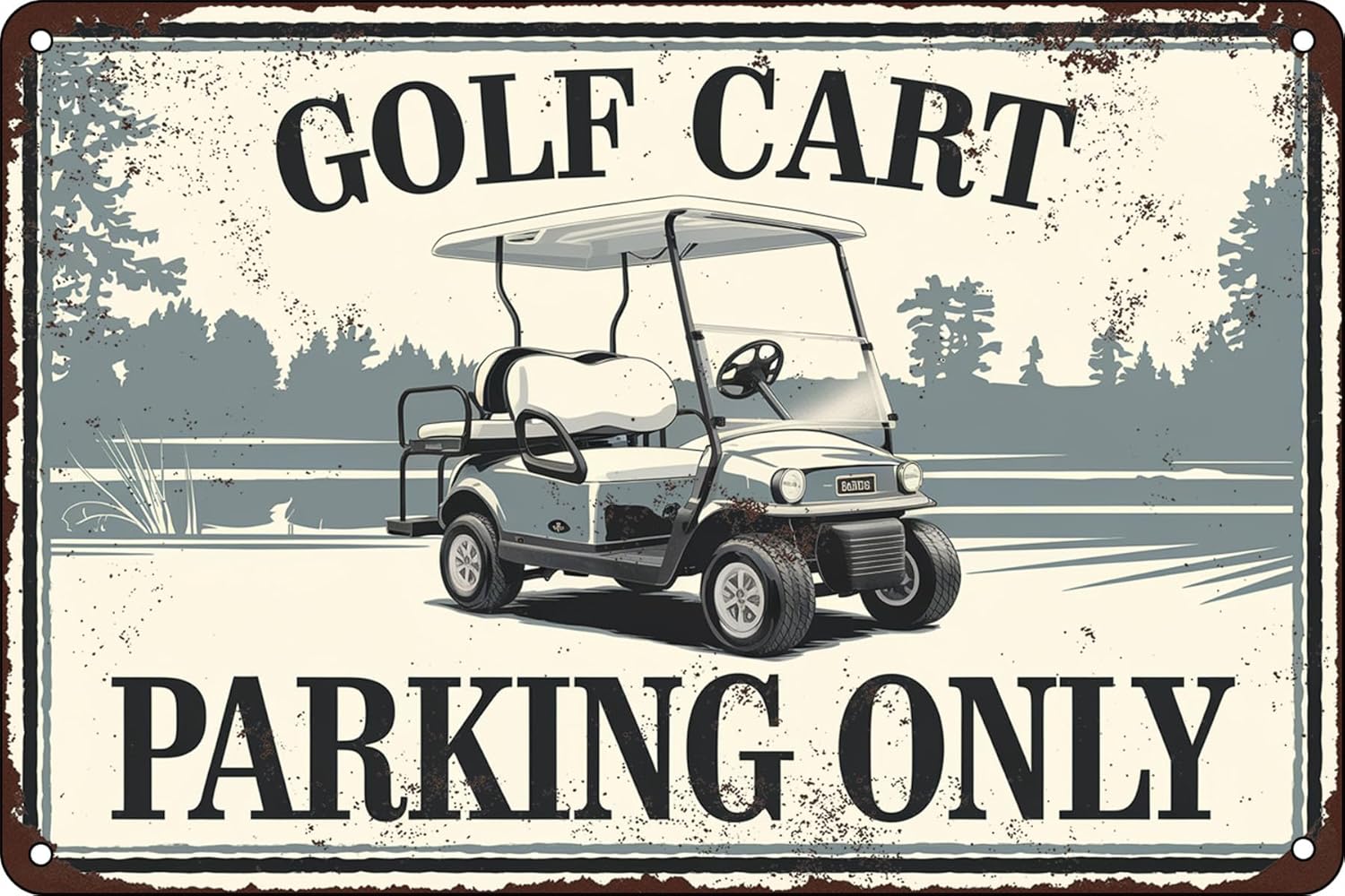Home Office With Library - Golf Cart Parking Only Course Poster