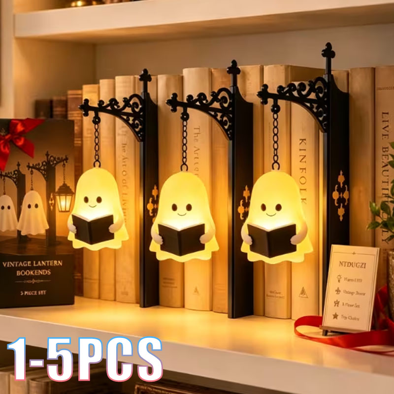 Home Office With Library - 1-5PCS Halloween Vintage Hanging LED Library