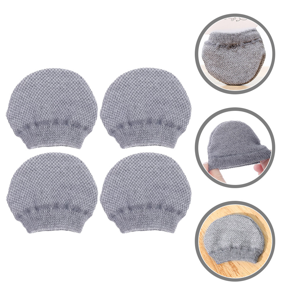 Home Office With Library - 4Pcs Flexible Chair Leg Sleeves Floor