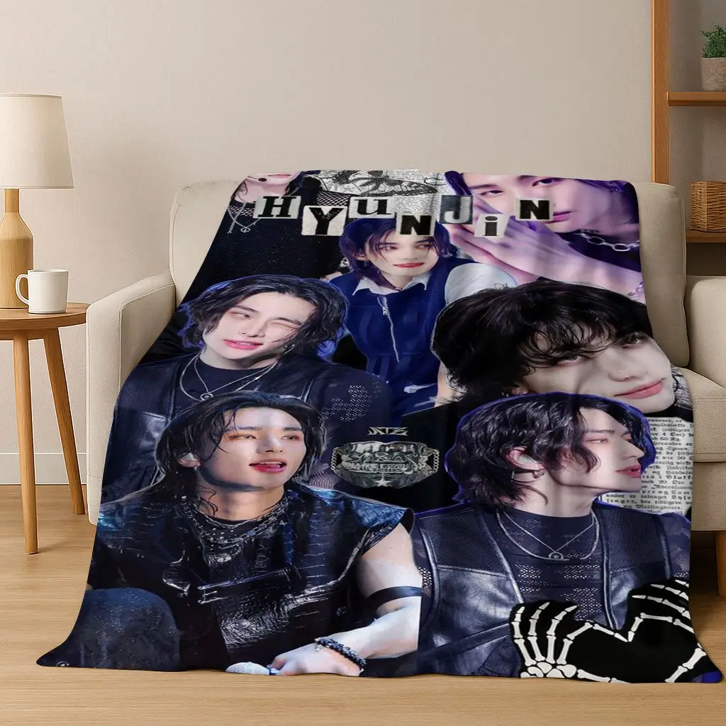 Home Office Cozy - D Hyunjin Solo KPOP Flannel Throw
