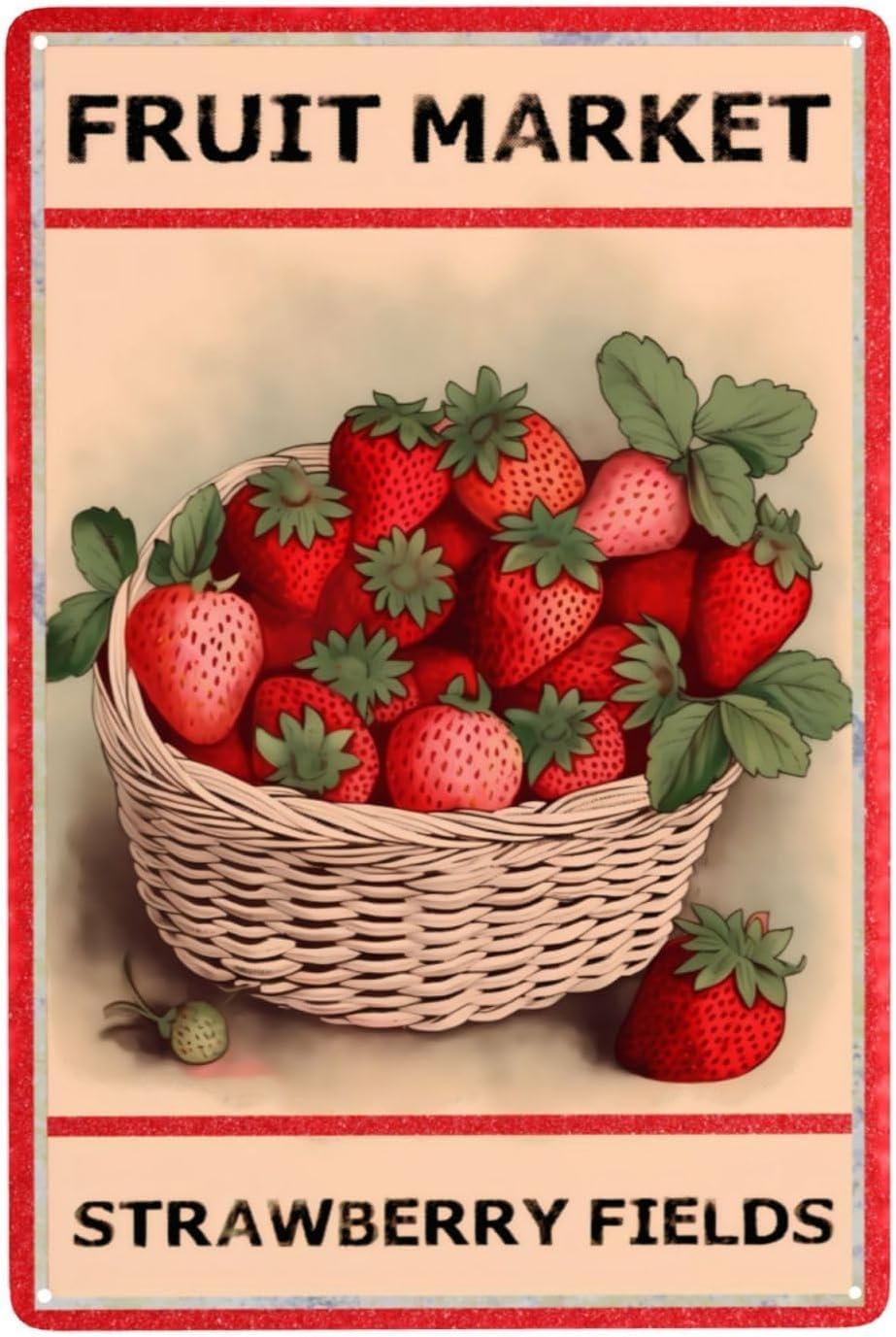 Home Office Marketing - Fruit Market Strawberry Fields Metal Tin