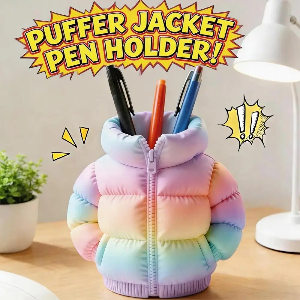 Home Office Freelancer - Down Jacket-Shaped Pen Holder Desktop Organizer