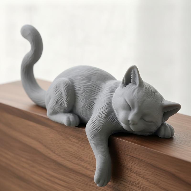 3D Printed Lazy Cat Monitor Ed - đánh giá và giá Home Office Cozy