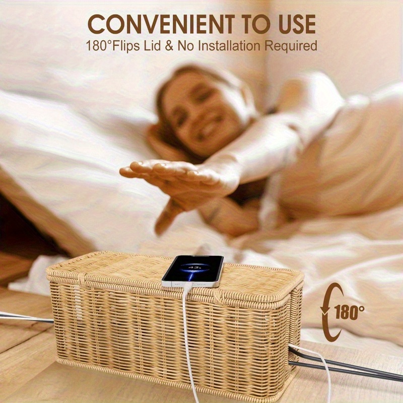 Handcrafted Rattan Cable Manag - đánh giá và giá Cable Management Box