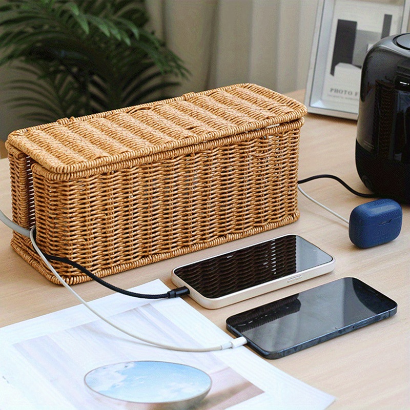 Handcrafted Rattan Cable Manag - đánh giá và giá Cable Management Box
