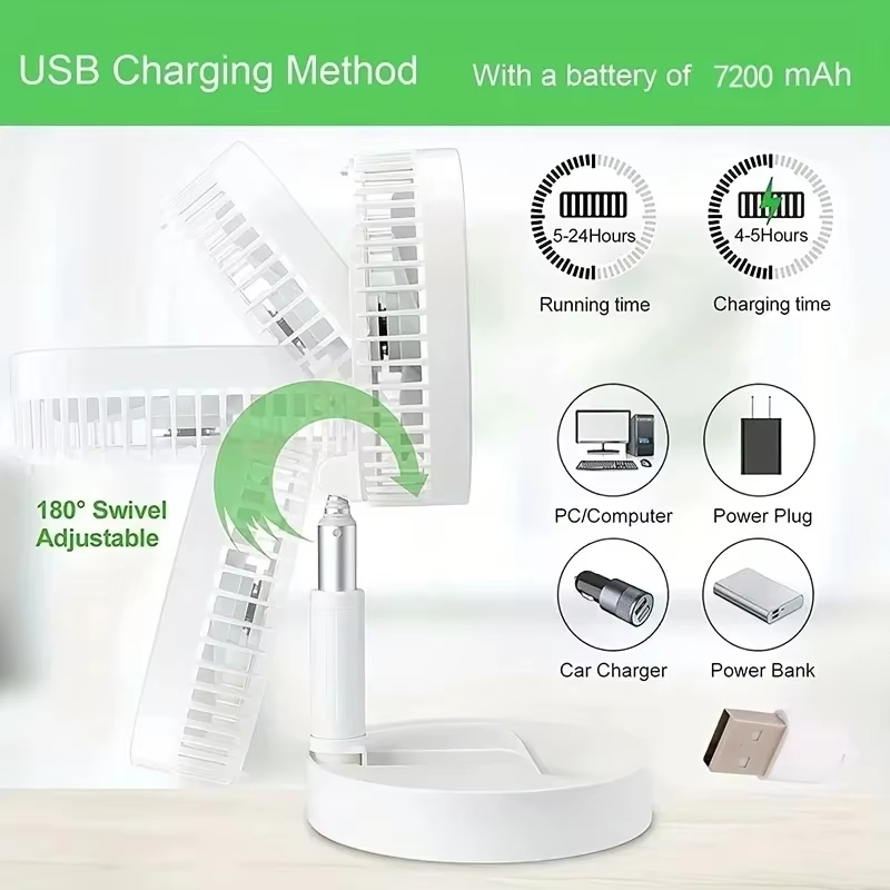Retractable Fan Portable Mini  - đánh giá và giá Usb Desk Fan