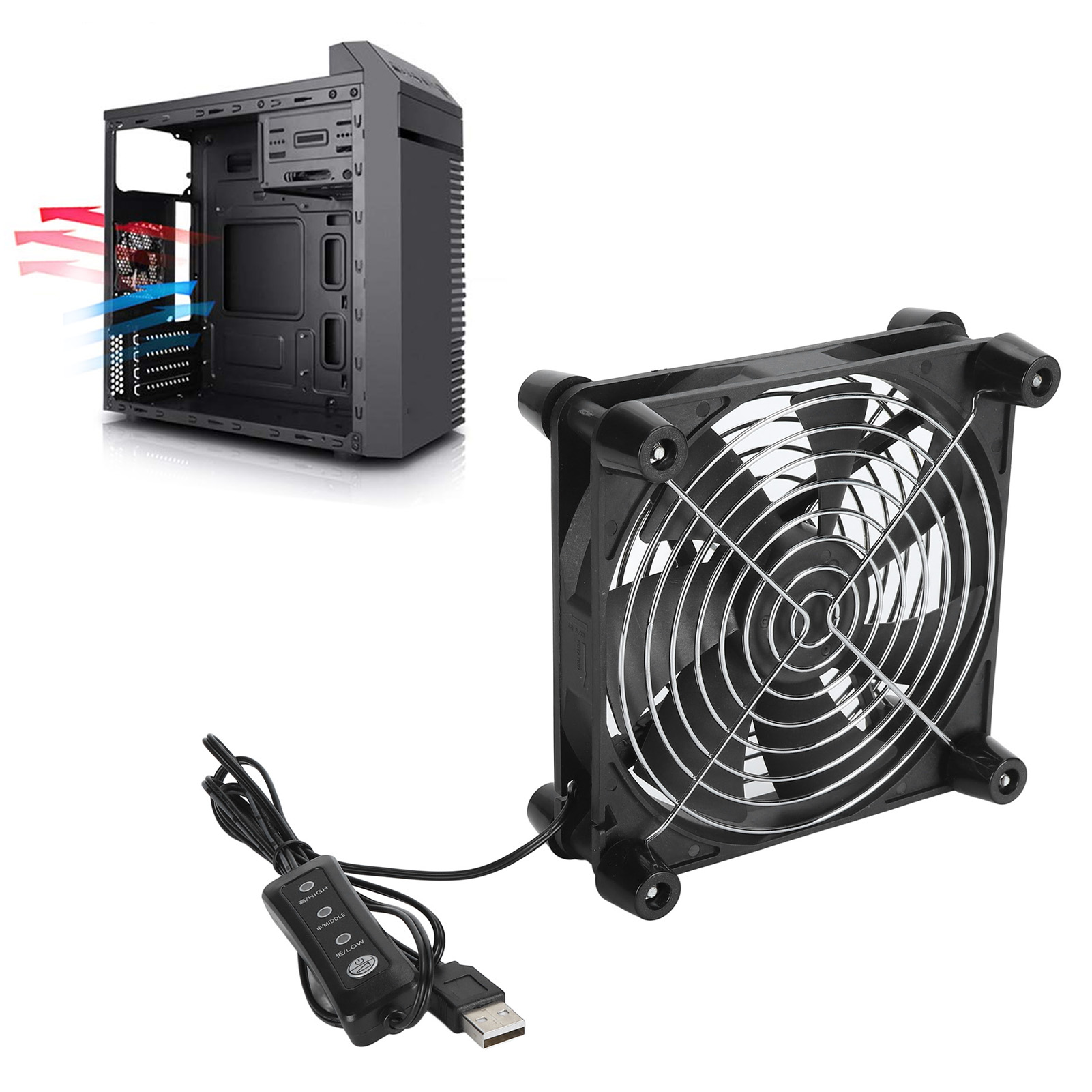 140mm Computer Case Fan 3 Spee - đánh giá và giá Usb Desk Fan