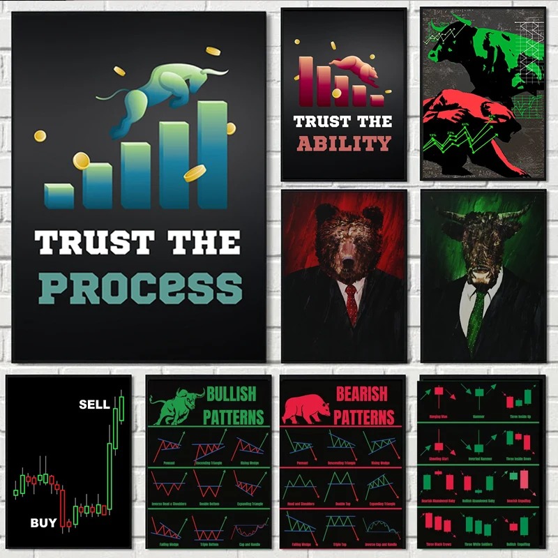 Neon Bulls&Bears Stock Market  - đánh giá và giá Home Office Marketing