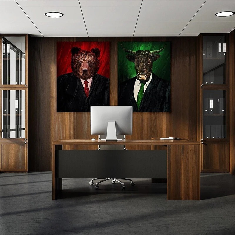Neon Bulls&Bears Stock Market  - đánh giá và giá Home Office Marketing