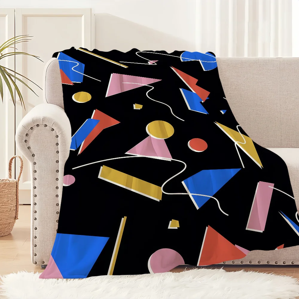 Memphis Art Throw Blanket Soft - đánh giá và giá Home Office Cozy