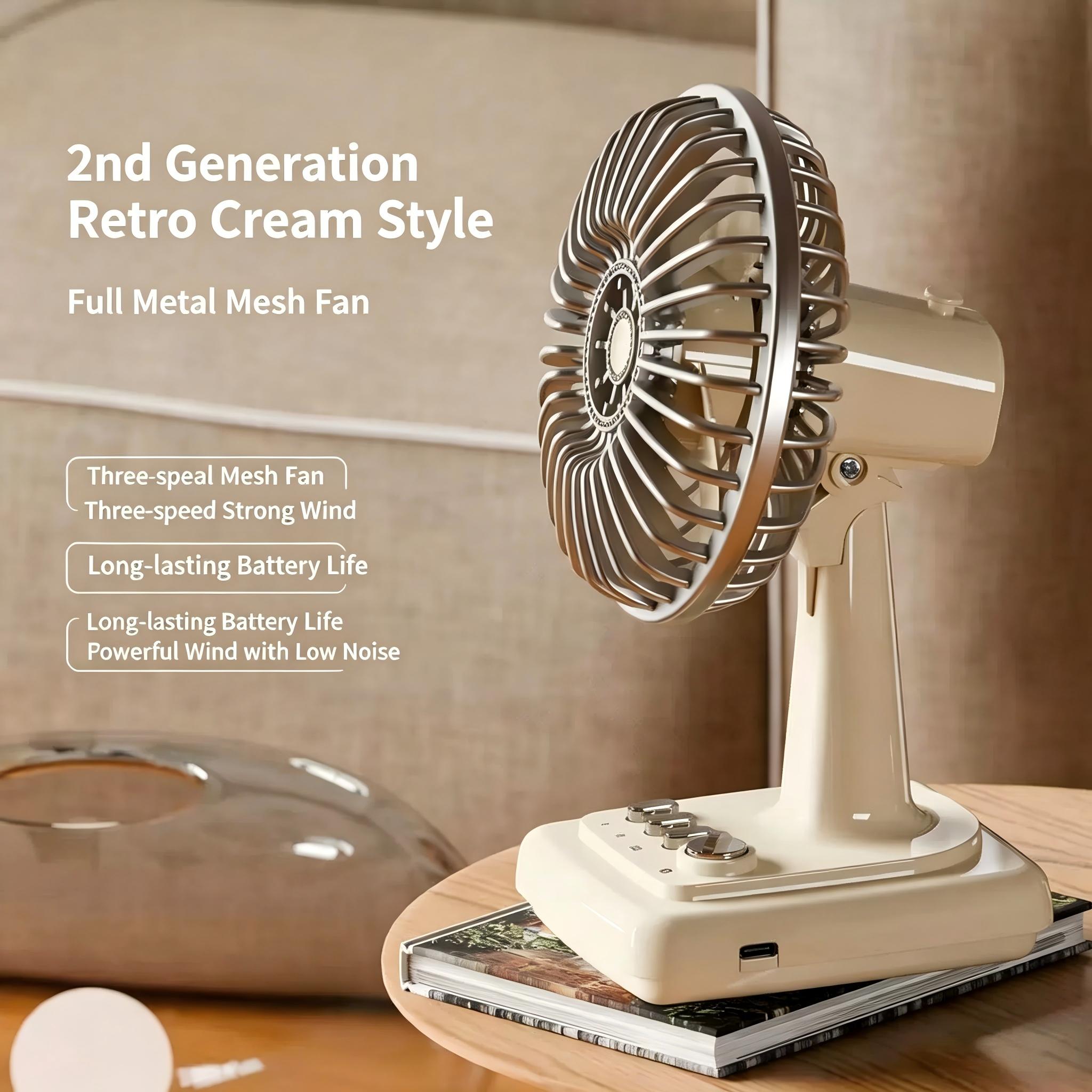Retro Alloy Desktop Fan 3 Spee - đánh giá và giá Usb Desk Fan