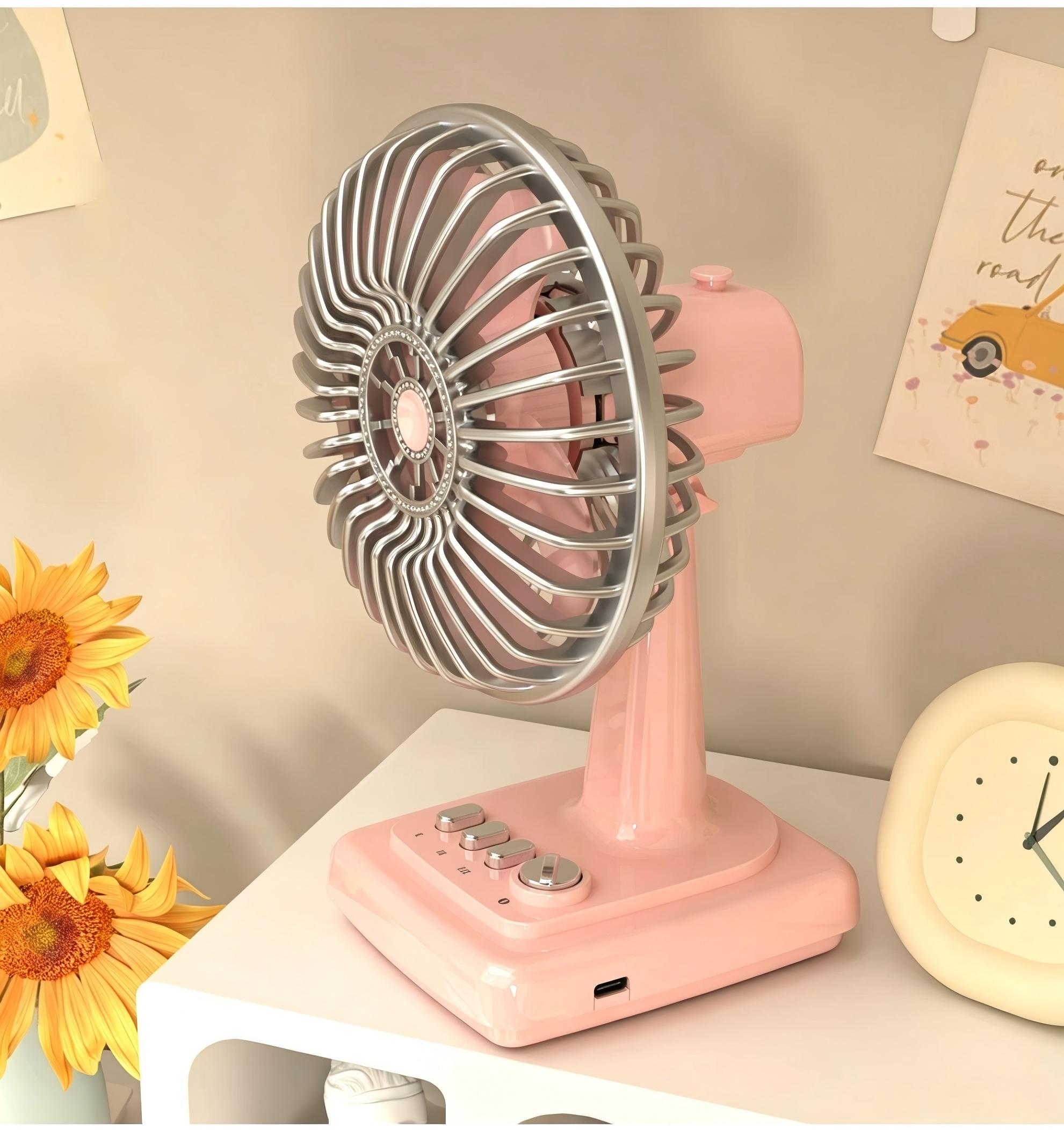 Retro Alloy Desktop Fan 3 Spee - đánh giá và giá Usb Desk Fan